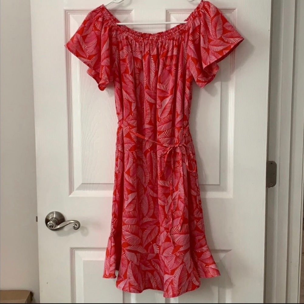 Ladies Merona Dress Pink & White, Sz XL